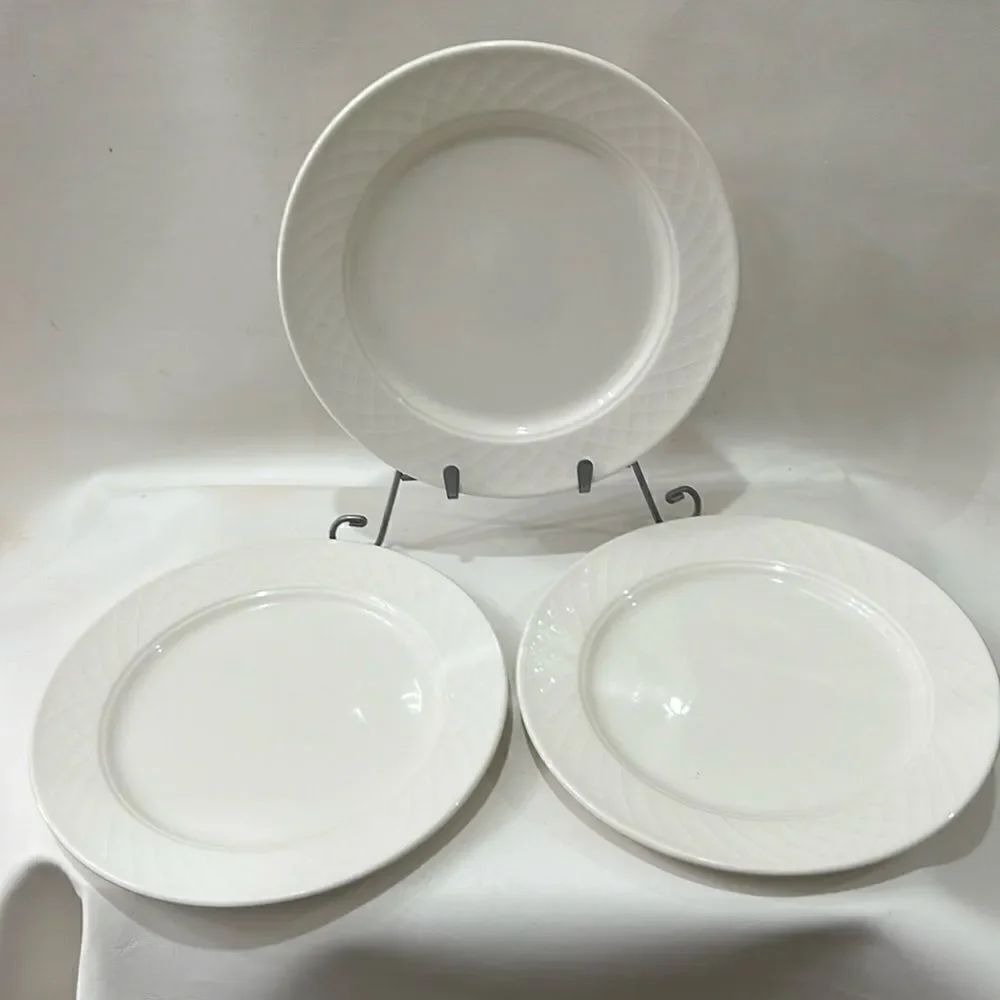 Villeroy & Boch White Plates Set Of 3 Luxambourg Made For Bellagio 9 1/4 Inches
